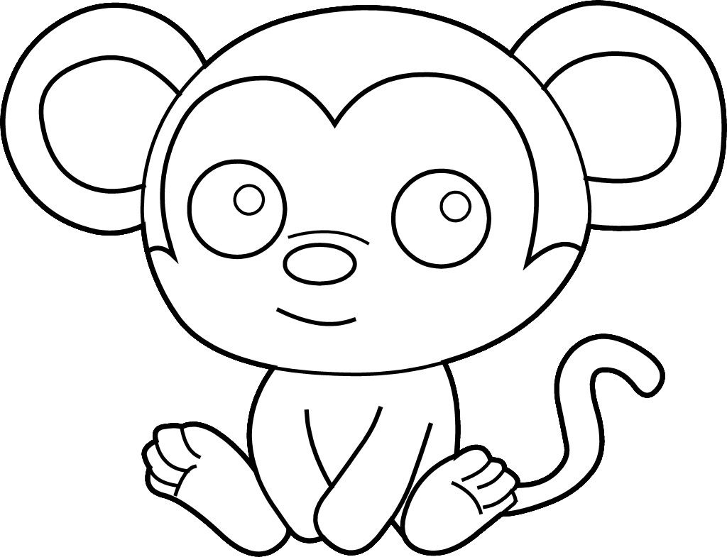 Cute Monkey Coloring Pages Kids | Cooloring.com