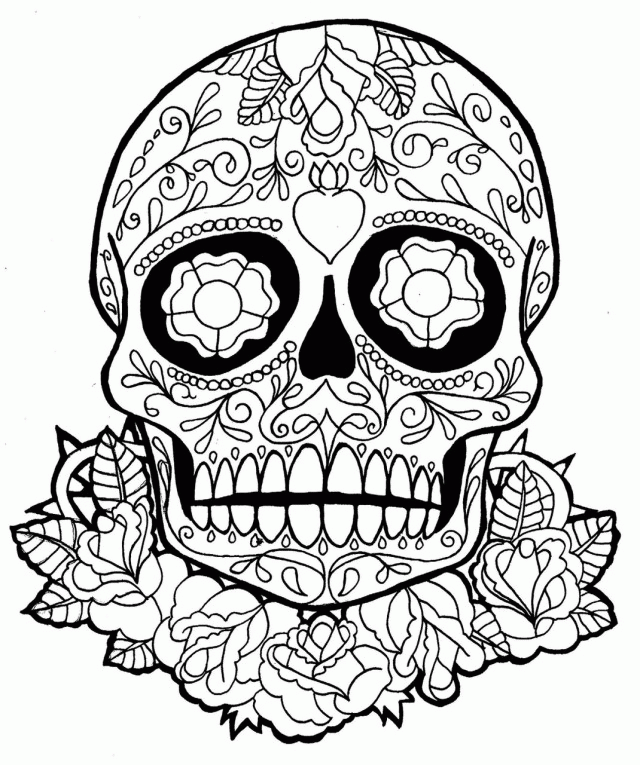 Related Skull Coloring Pages item-12771, Skull Coloring Pages Day ...