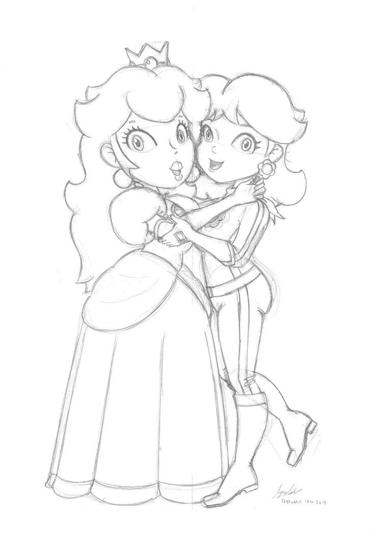 Coloring Pages Of Princess Peach And Daisy - High Quality Coloring ...