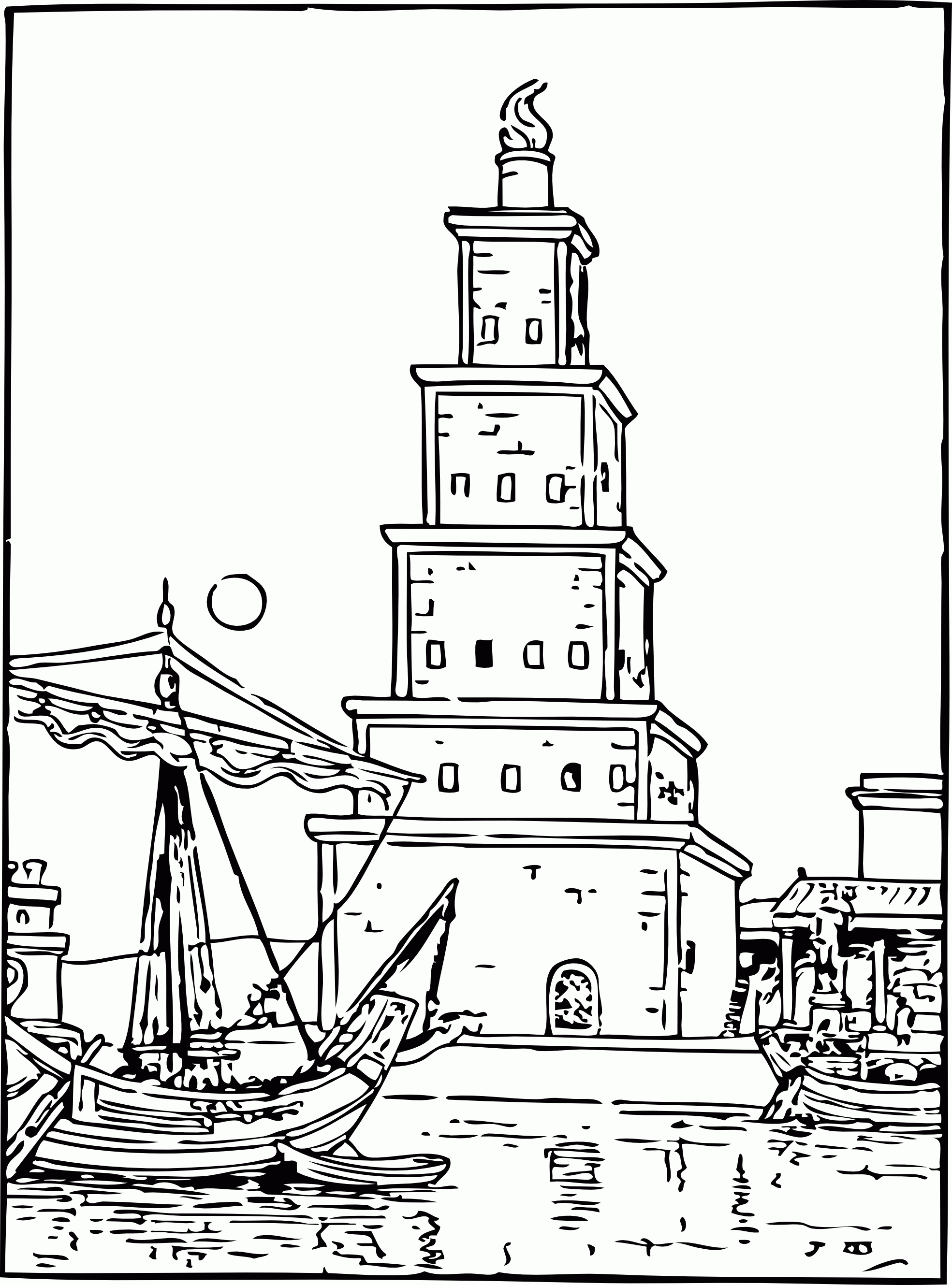 Lighthouse Coloring Page - Coloring Pages for Kids and for Adults
