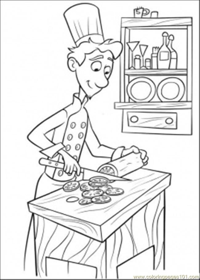 Linguini Is Cooking Coloring Page - Free Ratatouille Coloring ...