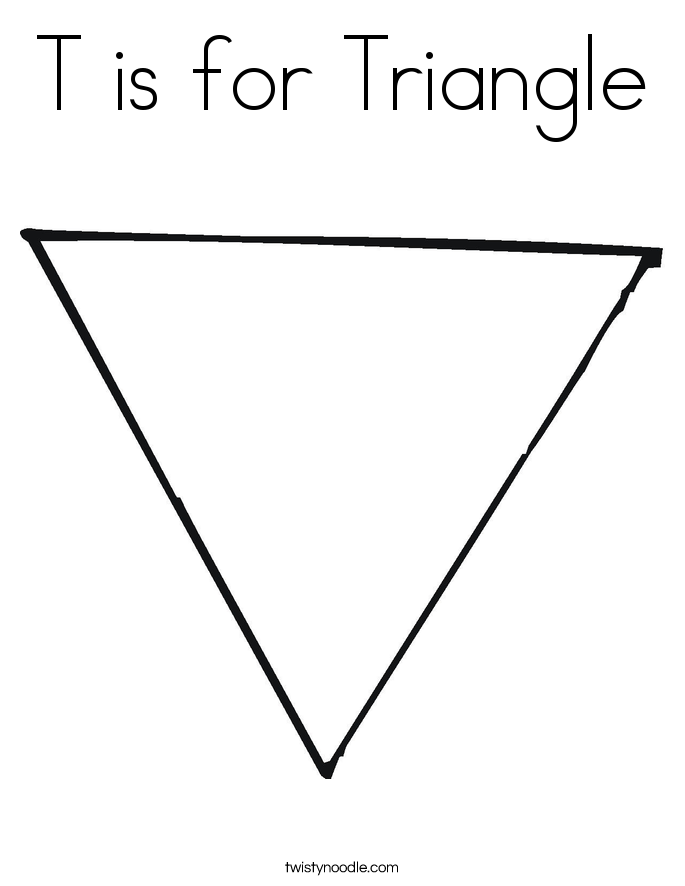 T is for Triangle Coloring Page - Twisty Noodle