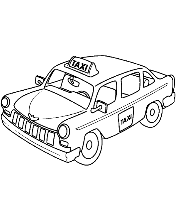 Taxi cab coloring page - Topcoloringpages.net