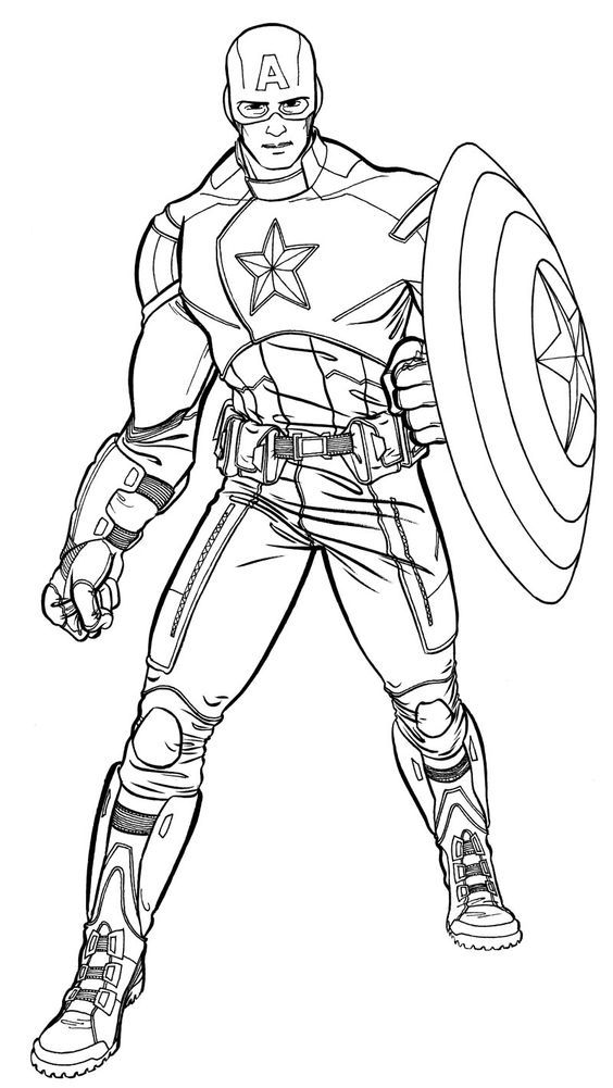 Capt. American Coloring Page | Super Heros | Pinterest | Captain ...