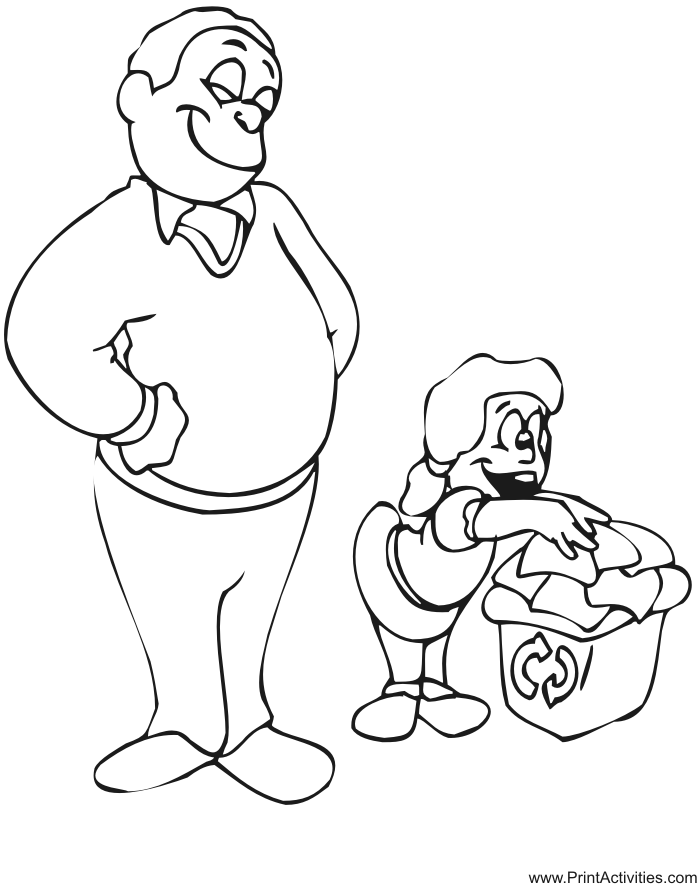 Father & Daughter Coloring Page | Family coloring page