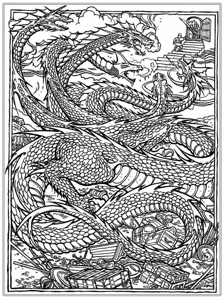 Coloring Pages: Chinese Dragon Adult Coloring Pages Realistic ...