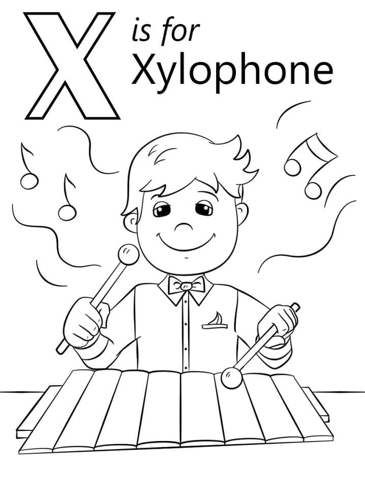 Xylophone Letter X 1 Coloring Page - Free Printable Coloring Pages for Kids