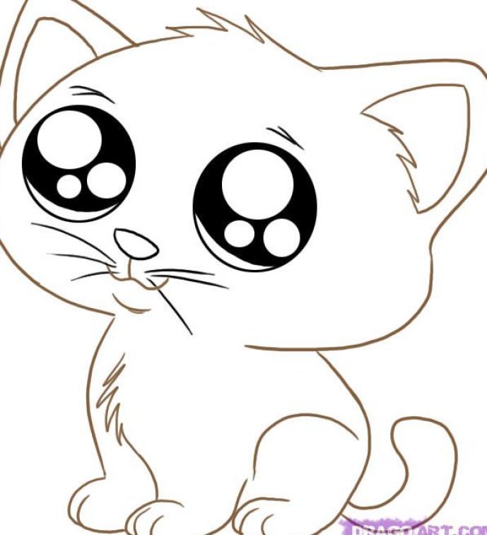 Cute Animals Coloring Pages: Cat