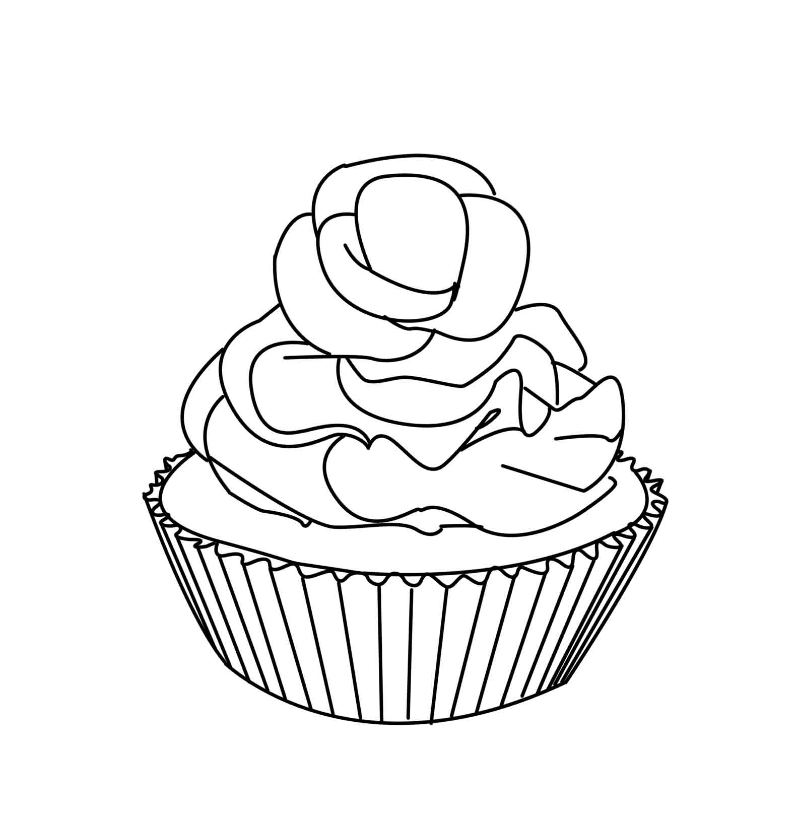 Cupcake Coloring - Coloring Pages for Kids and for Adults