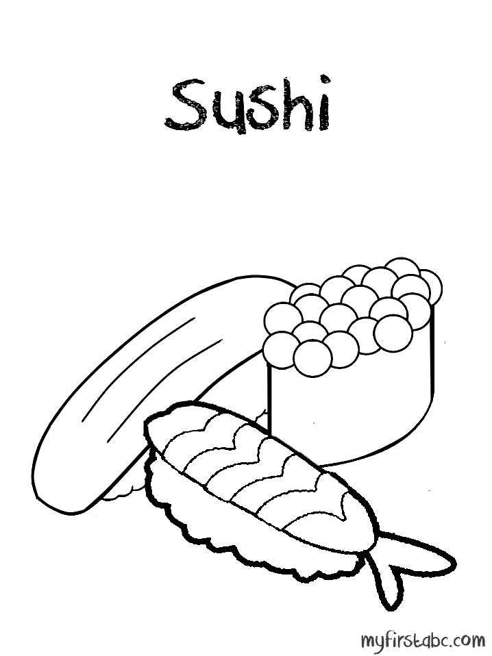 The best free Sushi coloring page images. Download from 41 free ...