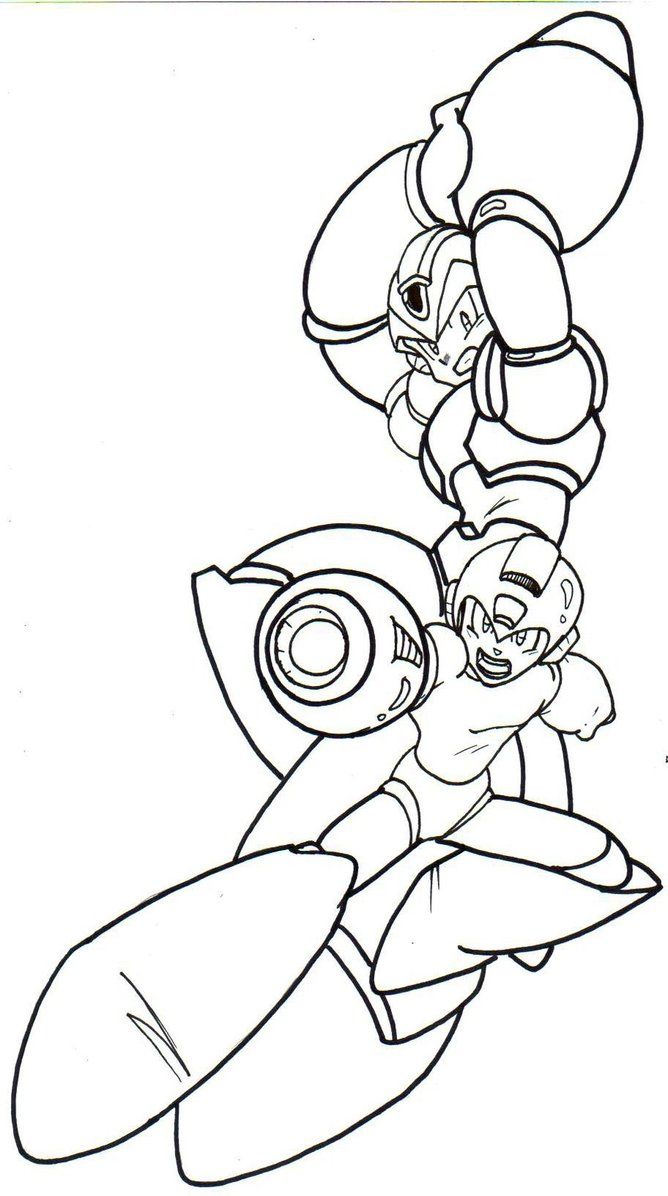 megaman and megaman x lineart by trunks24 on DeviantArt