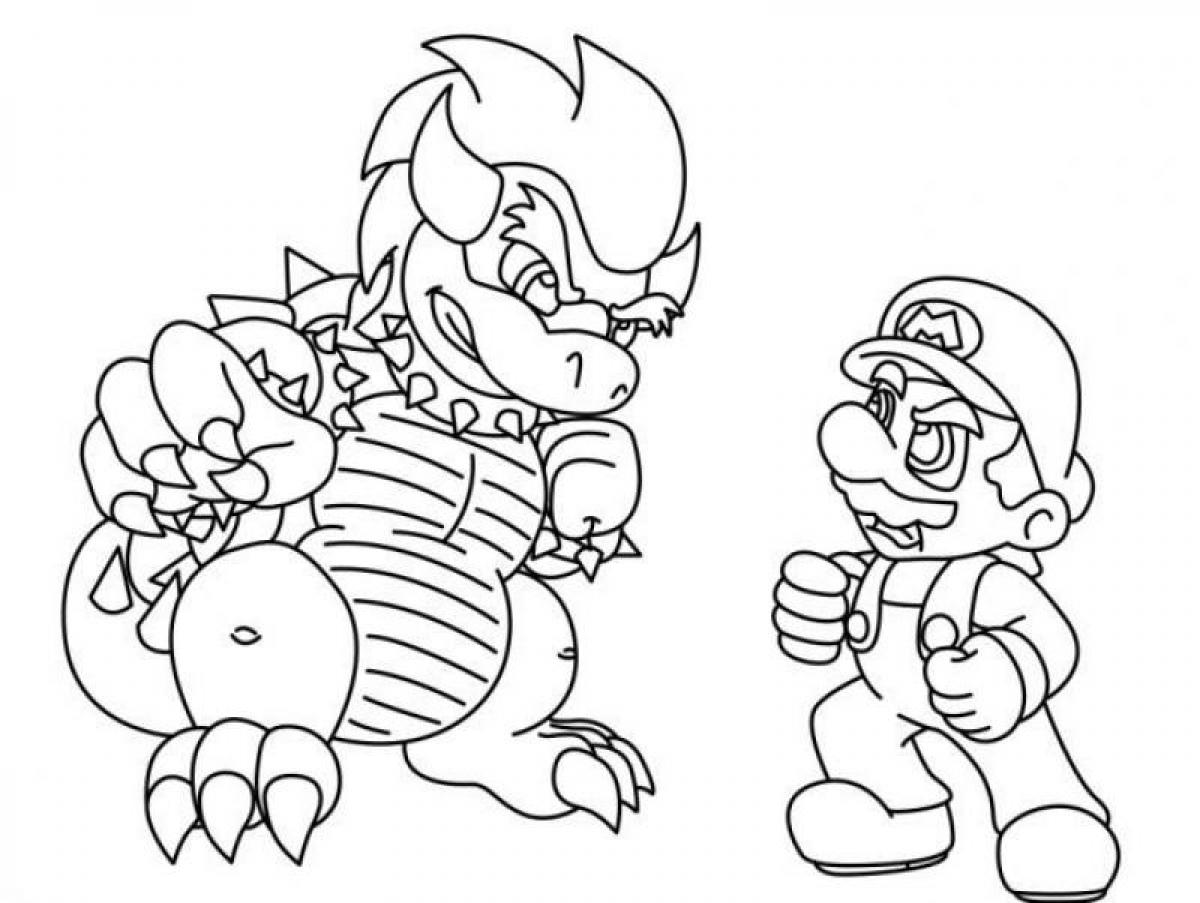 Simple Boys Bowser Mario Bros Coloring Pages - Coloring Pages