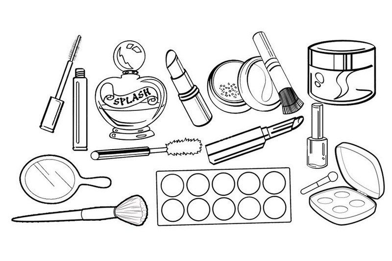 professional cosmetics makeup kit coloring sheet | Makeup drawing, Coloring  pages for girls, Makeup clipart