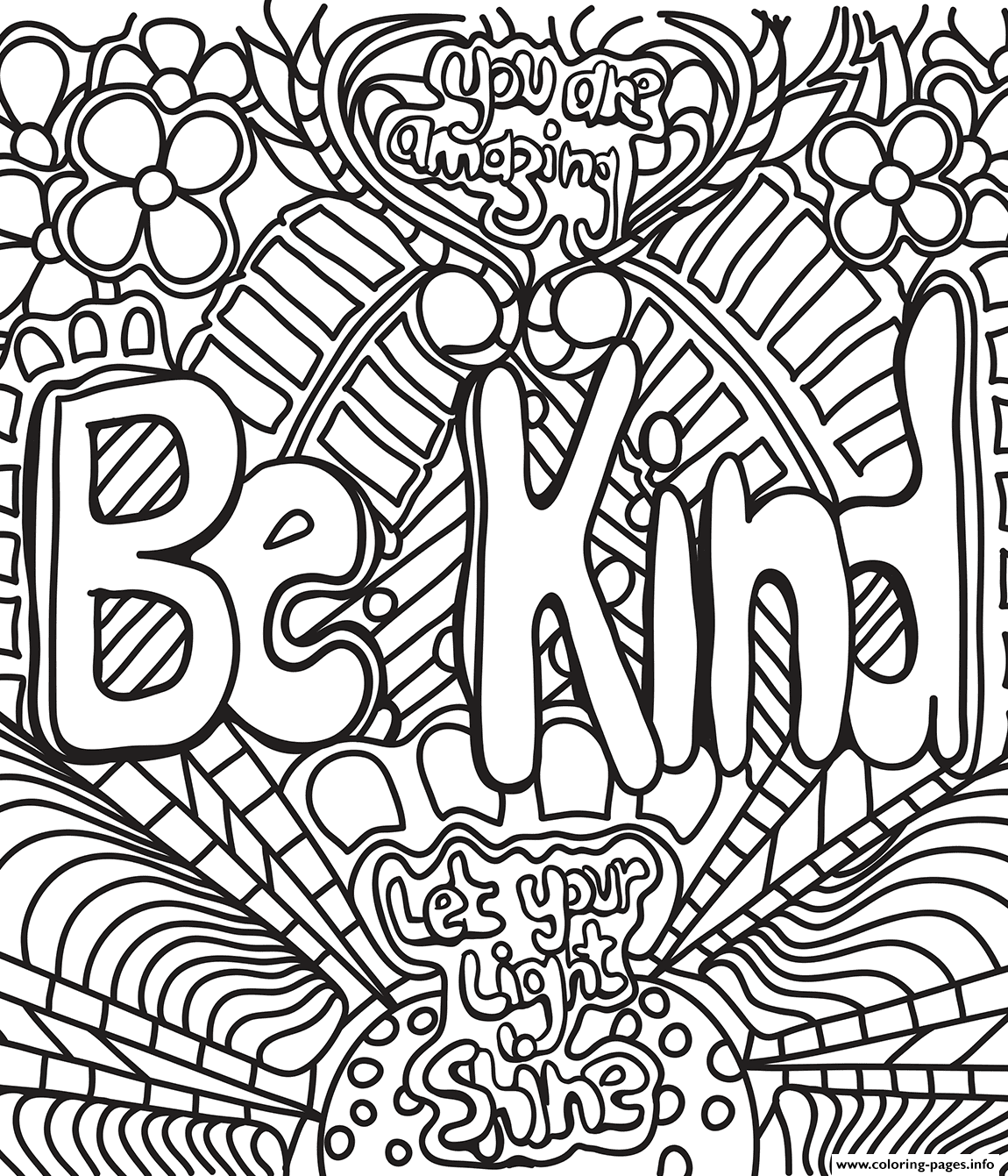 Be Kind Coloring Pages Printable