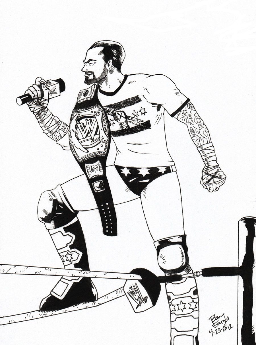 Cm Punk - Coloring Pages for Kids and for Adults