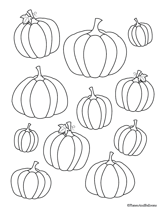 Pumpkins Coloring Page - Planes & Balloons | Let