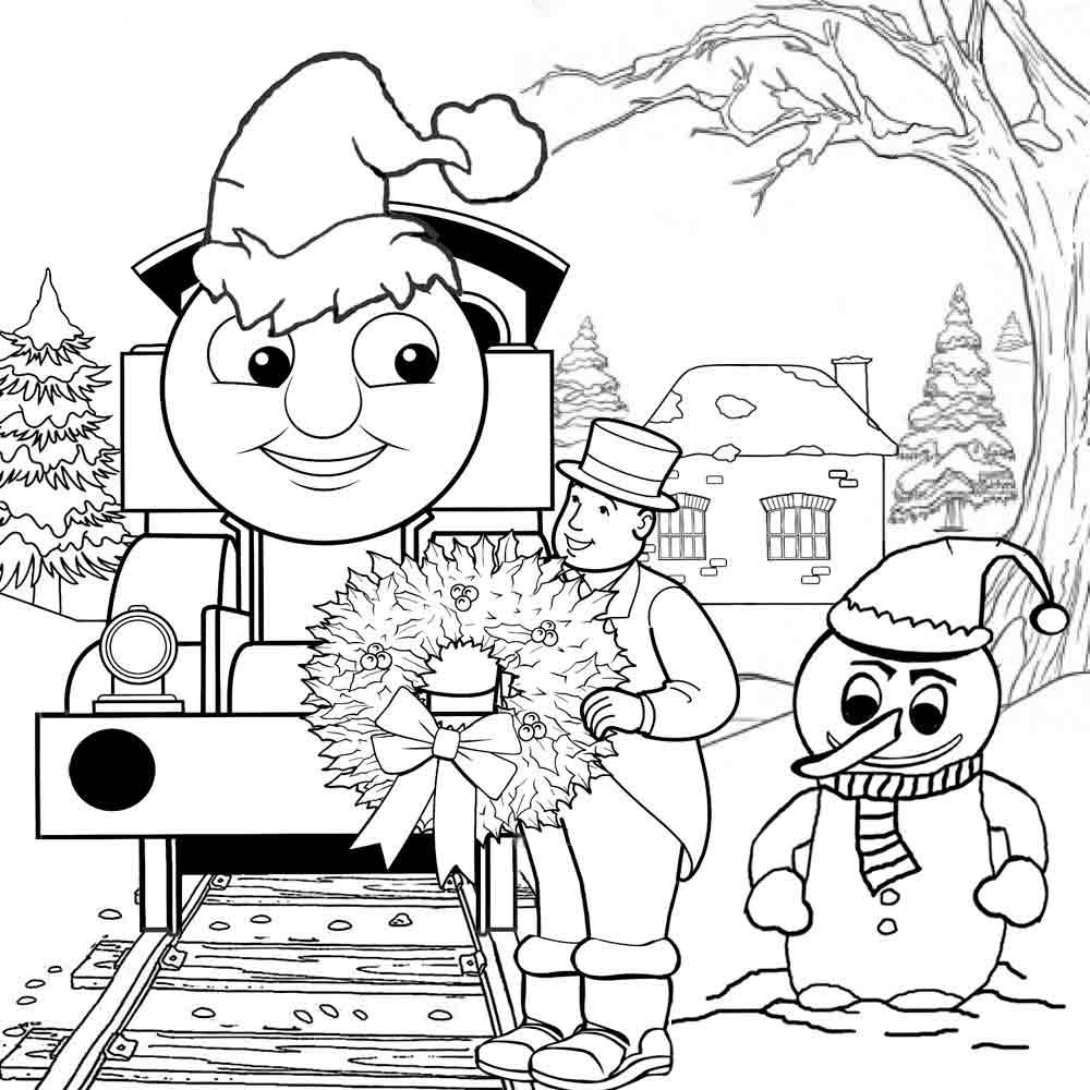 Thomas The Train Coloring Pages Christmas Day | Cartoon Coloring ...