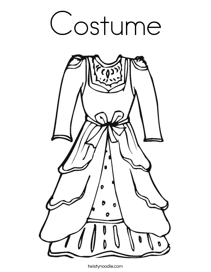 Dress Coloring Page - Coloring Pages for Kids and for Adults
