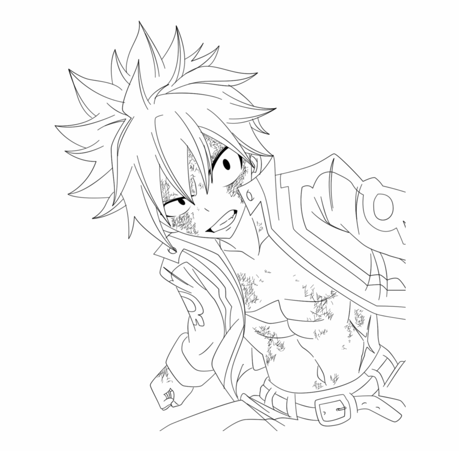Fairy Tail Natsu Dragneel Coloring Pages | Transparent PNG ...