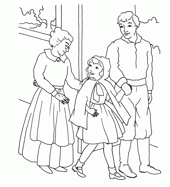 Riding Hood mom Colouring Pages