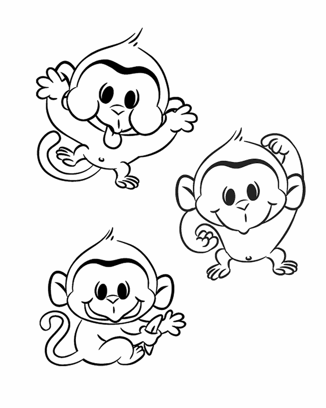 Silly monkey - Free Printable Coloring Pages