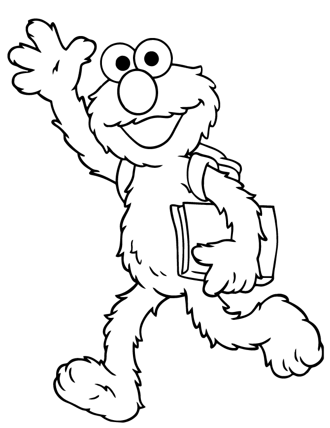 Cute Elmo Sitting Coloring Page | Free Printable Coloring Pages