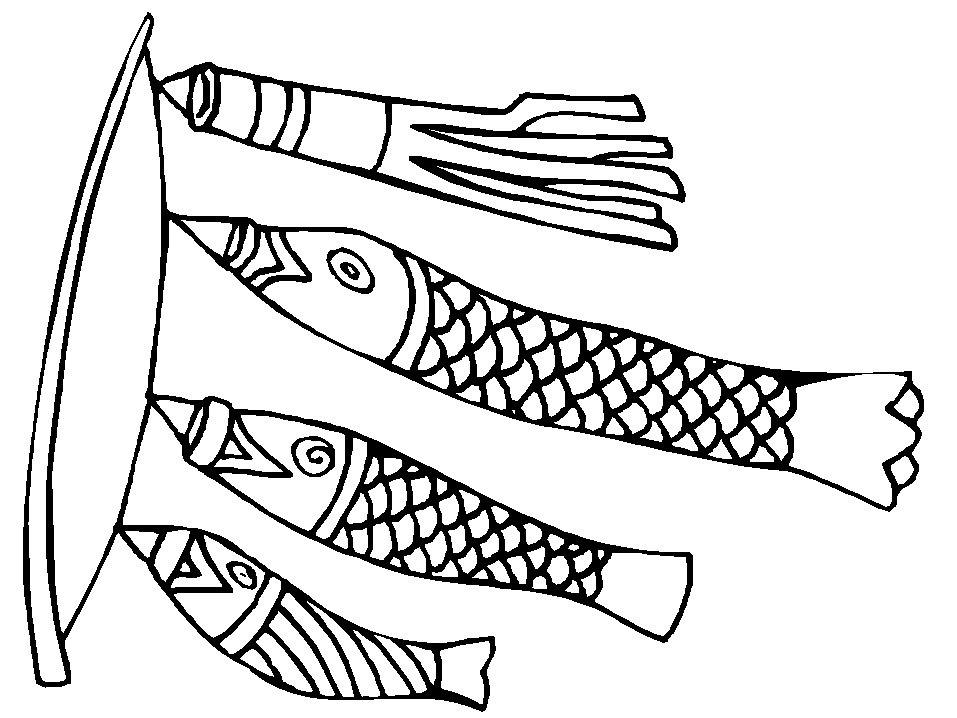 Carp Flags Colouring Page
