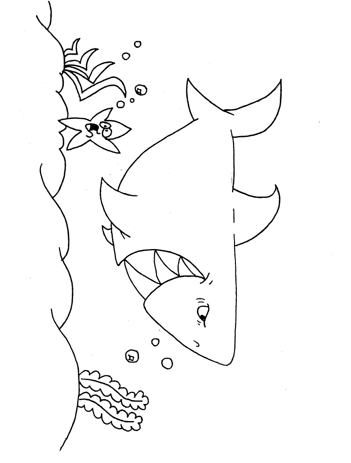 shark maze Colouring Pages