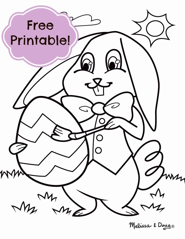 Easter Bunny Coloring Pages For Kids 13 | Free Printable Coloring