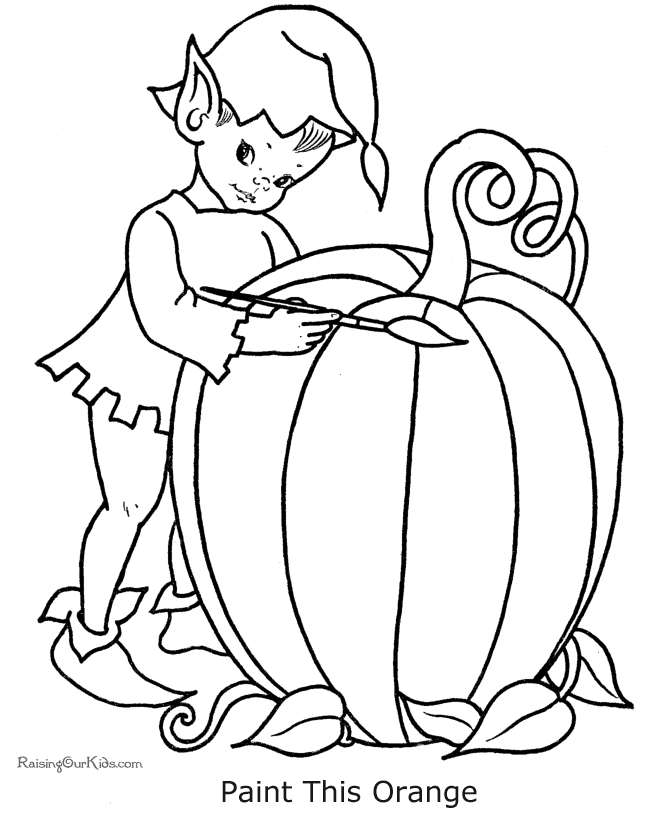 Halloween coloring pumpkin pages - 006
