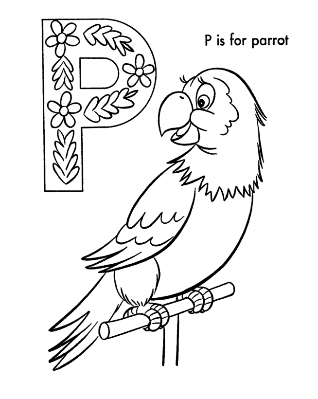 Letter P Is For Bird Coloring Pages - Activity Coloring Pages