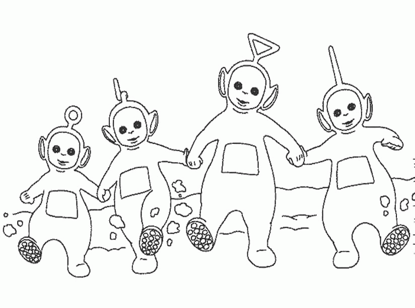 Coloring Pictures Teletubbies Together Coloring Pages