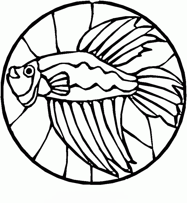 Fish Stained Glass Coloring pages Free Printable Coloring Pages