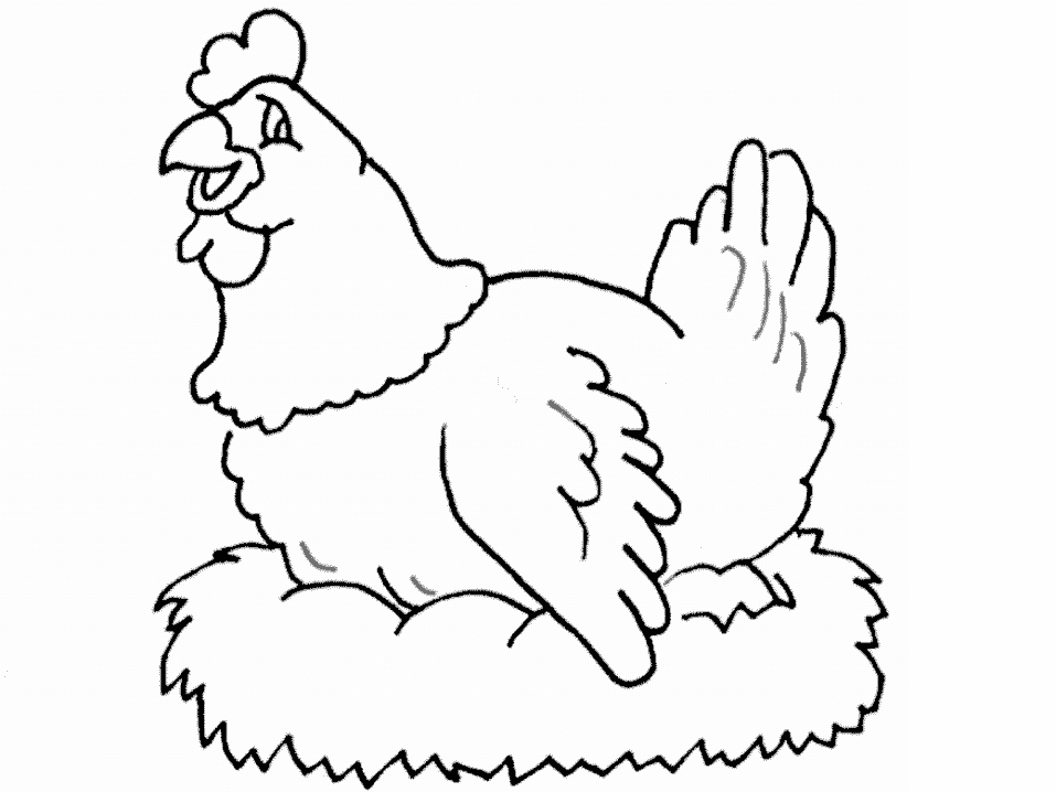 Download A Hen Farm Animal Coloring Pages Or Print A Hen Farm