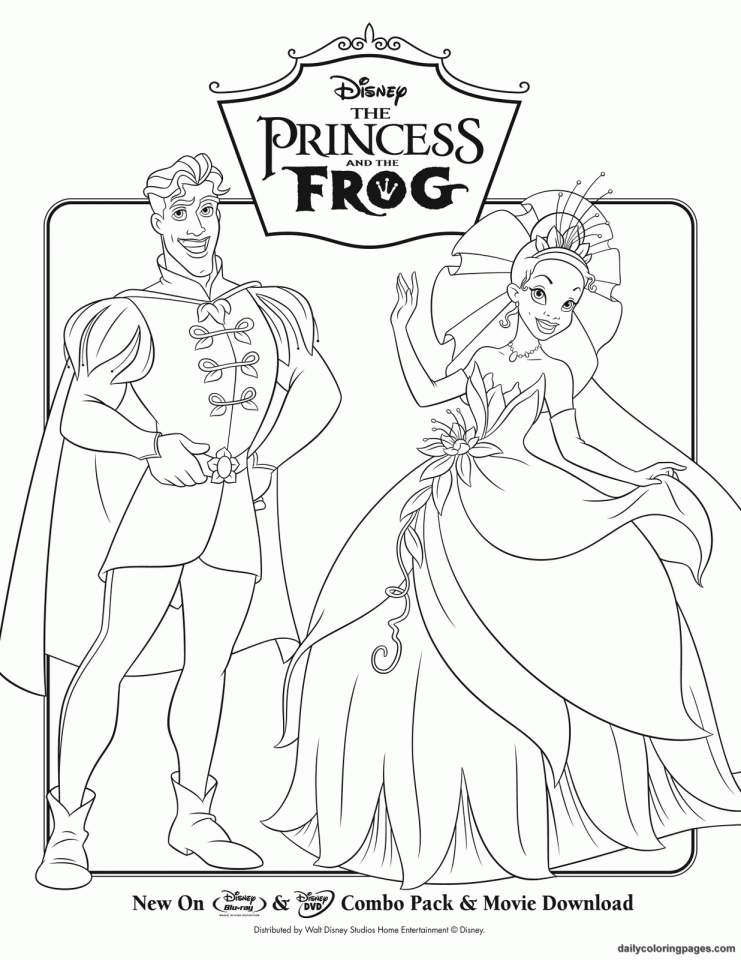 The Princess and the Frog Disney Princess Coloring Pages
