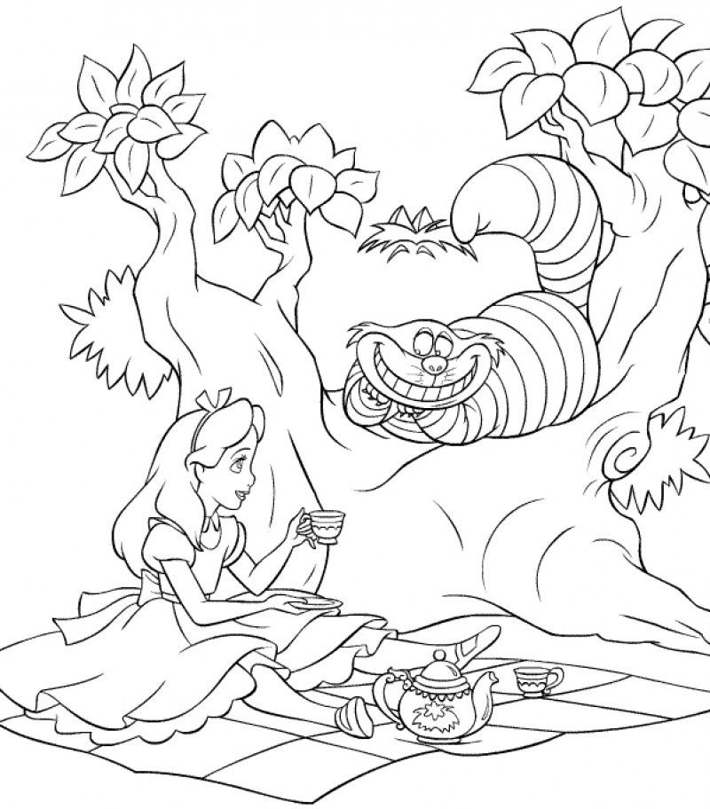 Alice In Wonderland Was Breakfast In The Jungle Coloring Pages