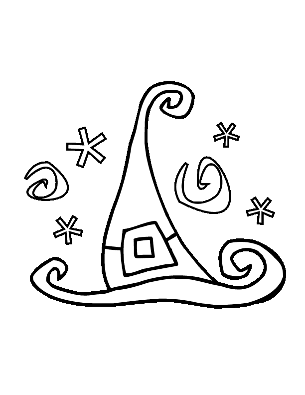 Witch Hat Coloring Page Images & Pictures - Becuo