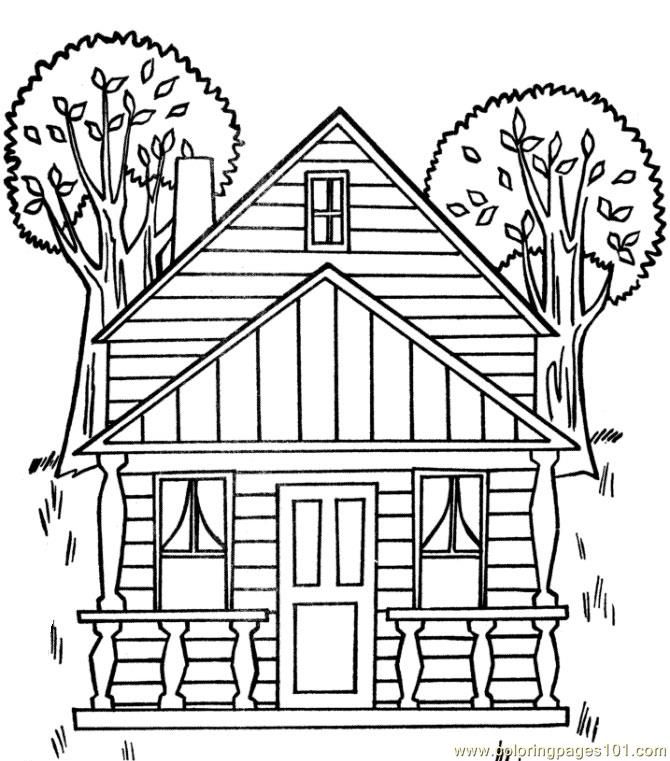 Free Printable Coloring Page Tree House Architecture Houses