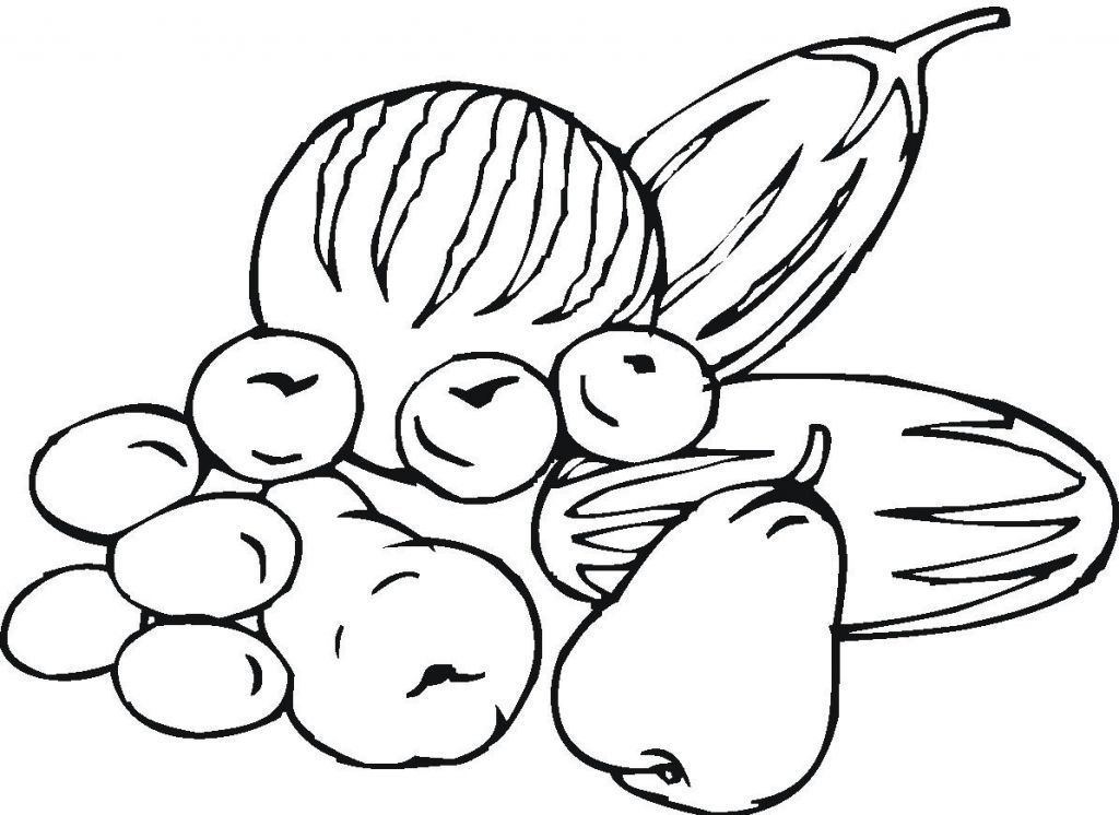 Fruits and vegetables Coloring pages | download free printable
