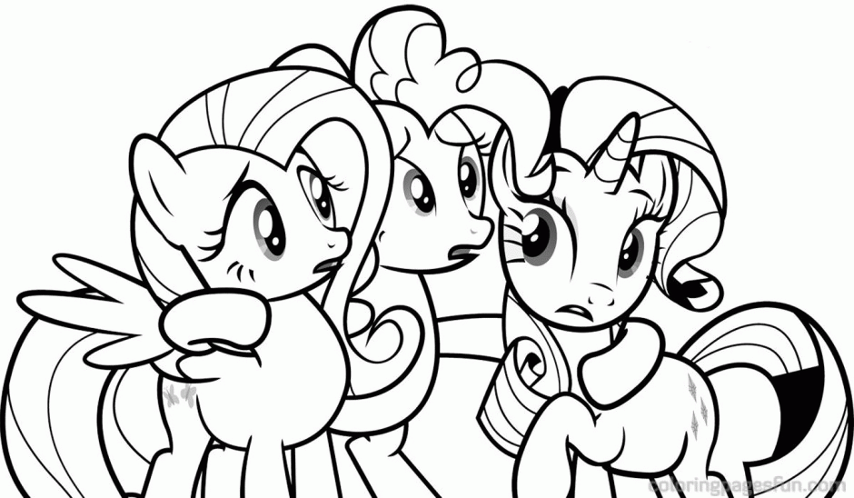Images Rarity Pinkie Pie Fluttershy Coloring Pages Printable Id