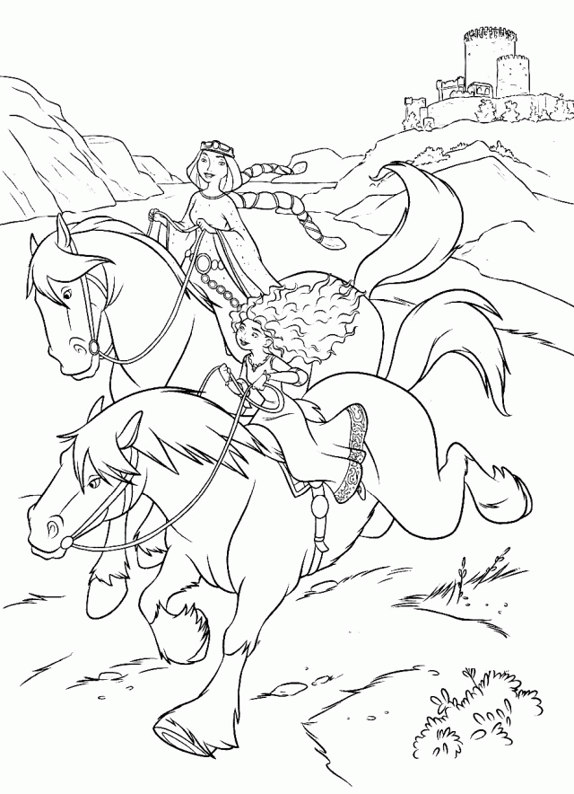 Top Princess Merida Race Horses Coloring Pages | Laptopezine.