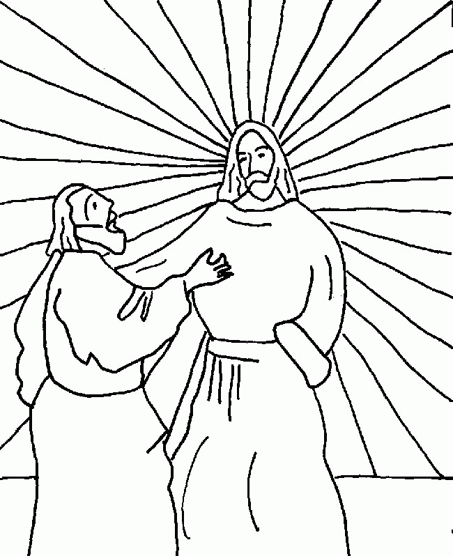 doubting thomas and jesus Colouring Pages