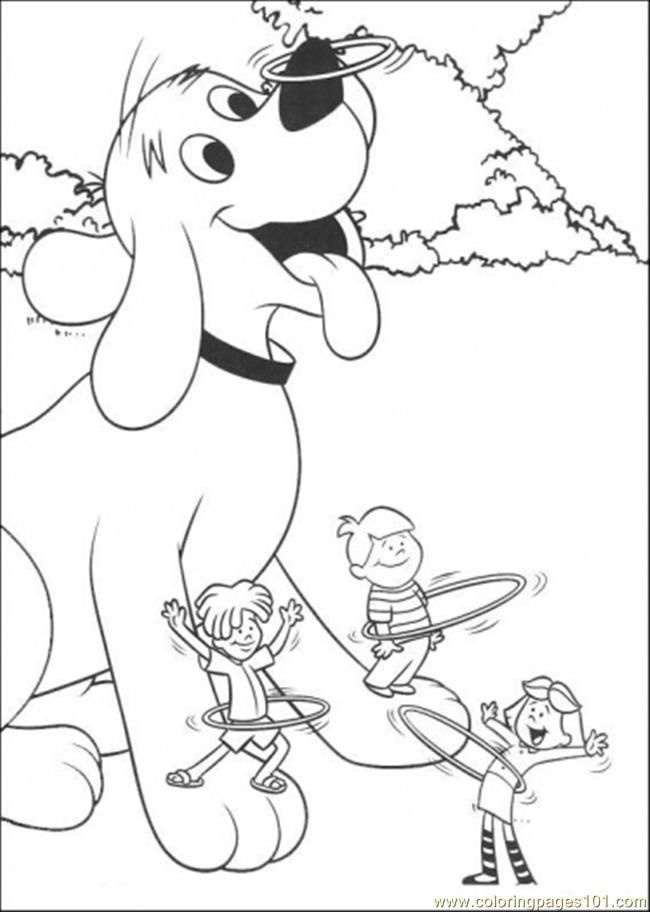 Coloring Pages Clifford And Friends Are Playing Hullahoop