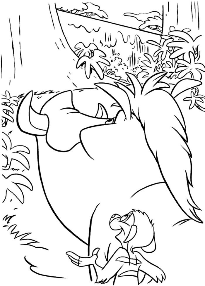 Pumba and Timon Boxing Lion King Coloring page - Disney Coloring