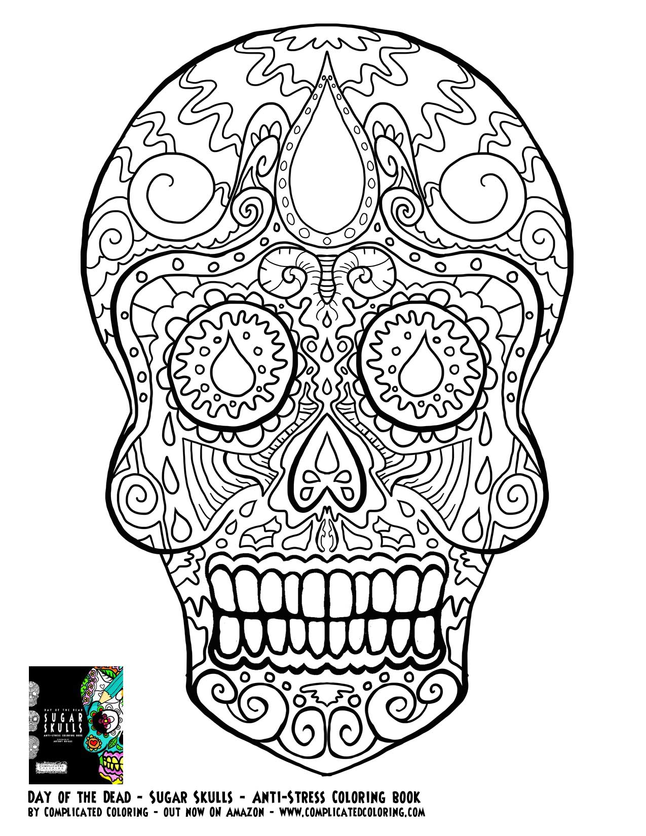 Day of the Dead dia de los muertos Sugar Skull Coloring pages ...