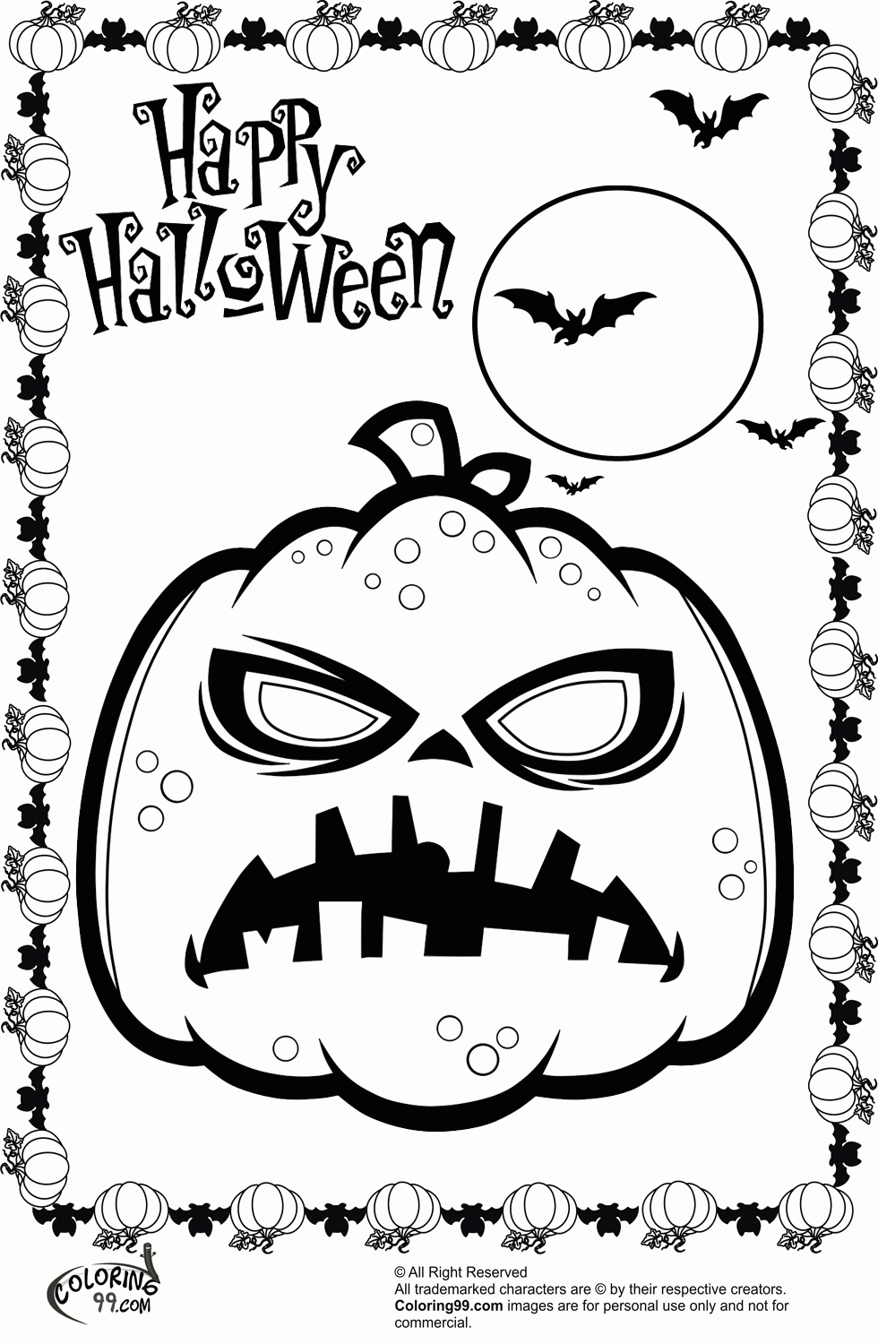 12 Pics of Scary Halloween Coloring Book Pages - Scary Halloween ...