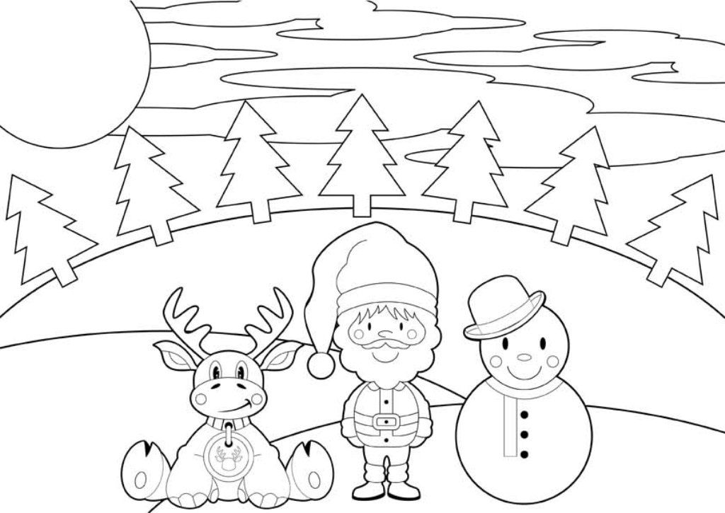 Christmas Santa And Reindeer Coloring Pages | Christmas Coloring ...