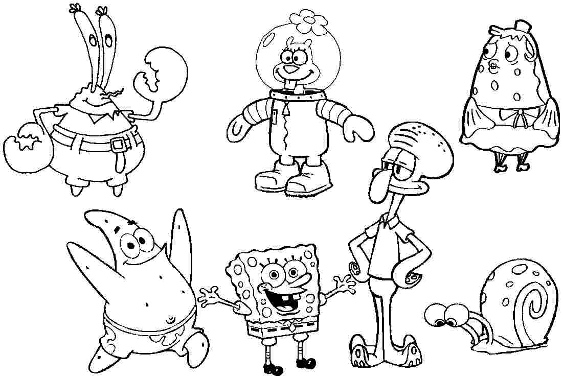 Spongebob Friends - Coloring Pages for Kids and for Adults