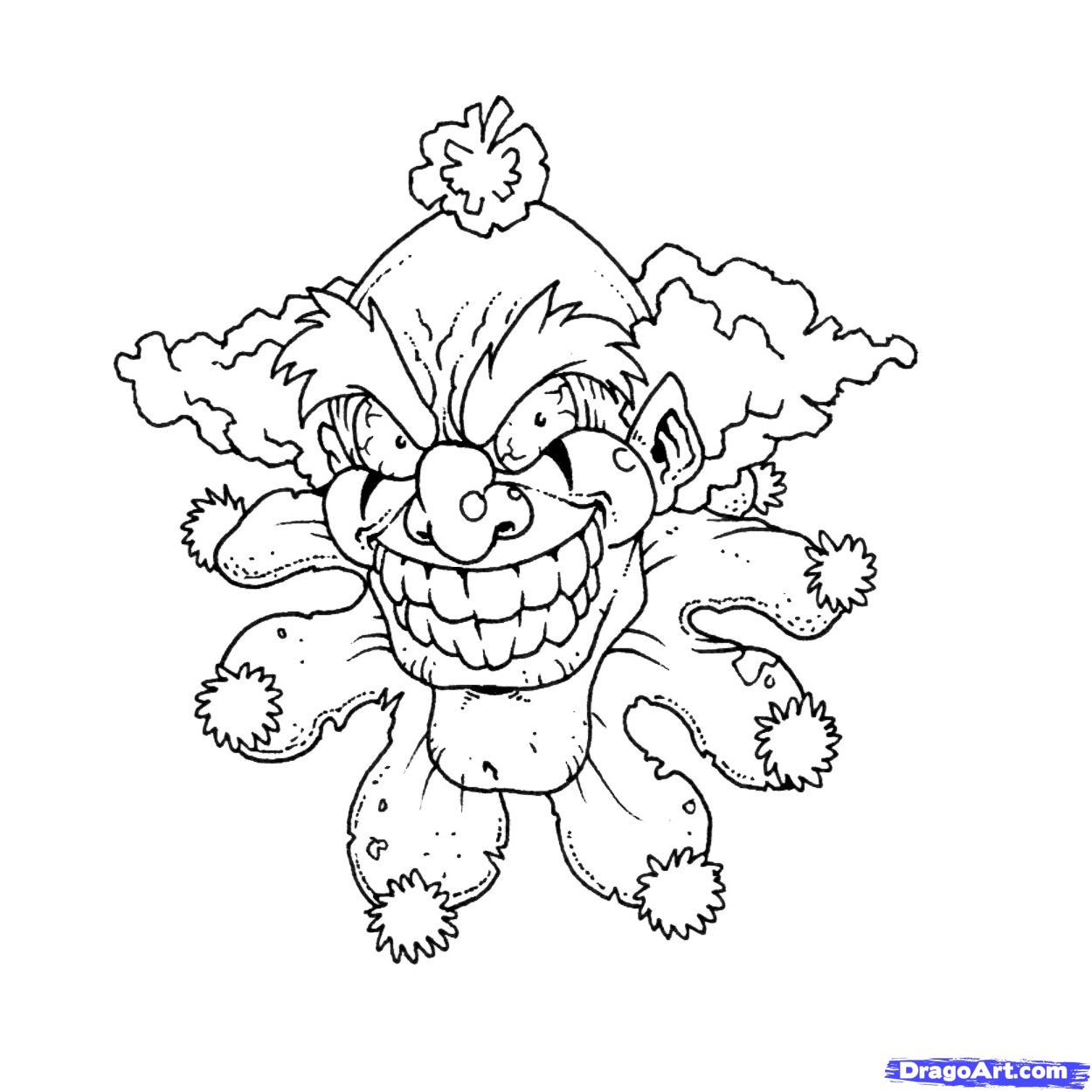 scary clown coloring pages - High Quality Coloring Pages