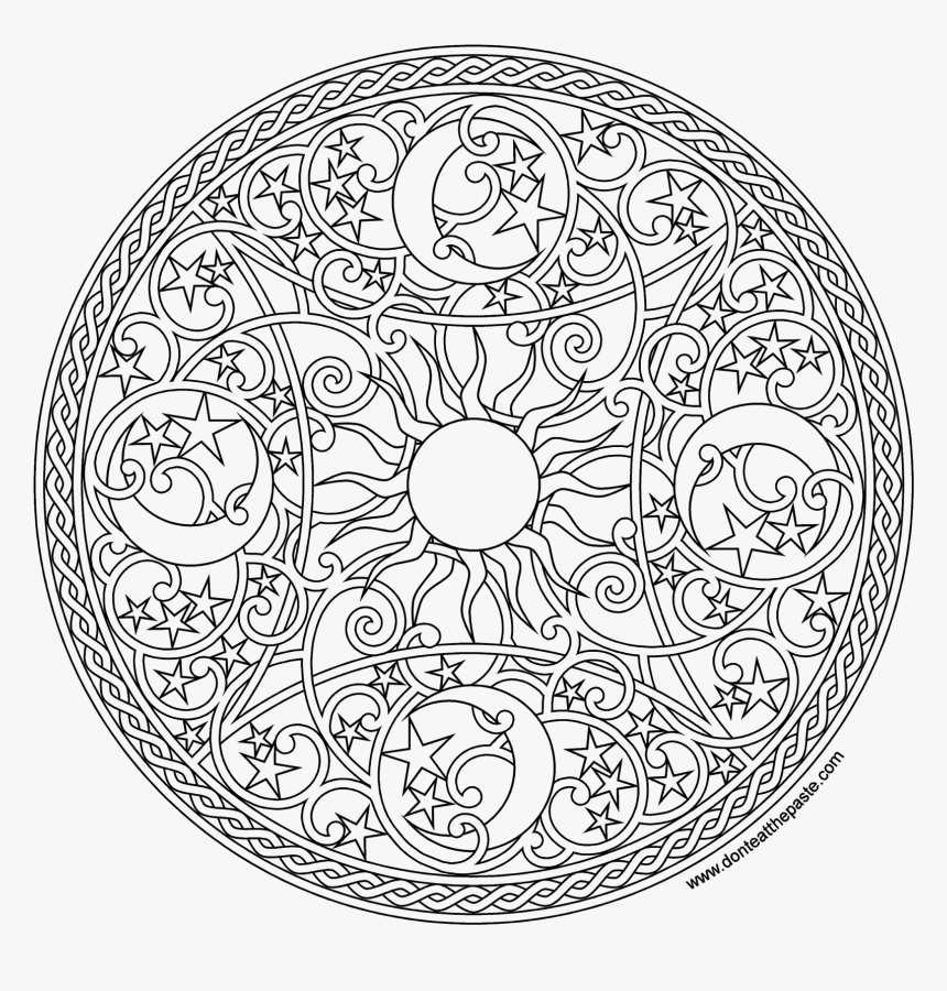 Relaxing Coloring Sheetsly Free Celestial Mandala Pages Hd Png  166634_amazingly – azspring